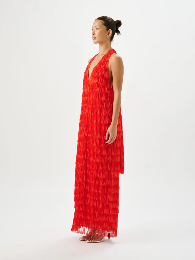 Roame Ischia Fringe Dress Red Size 8,10,12