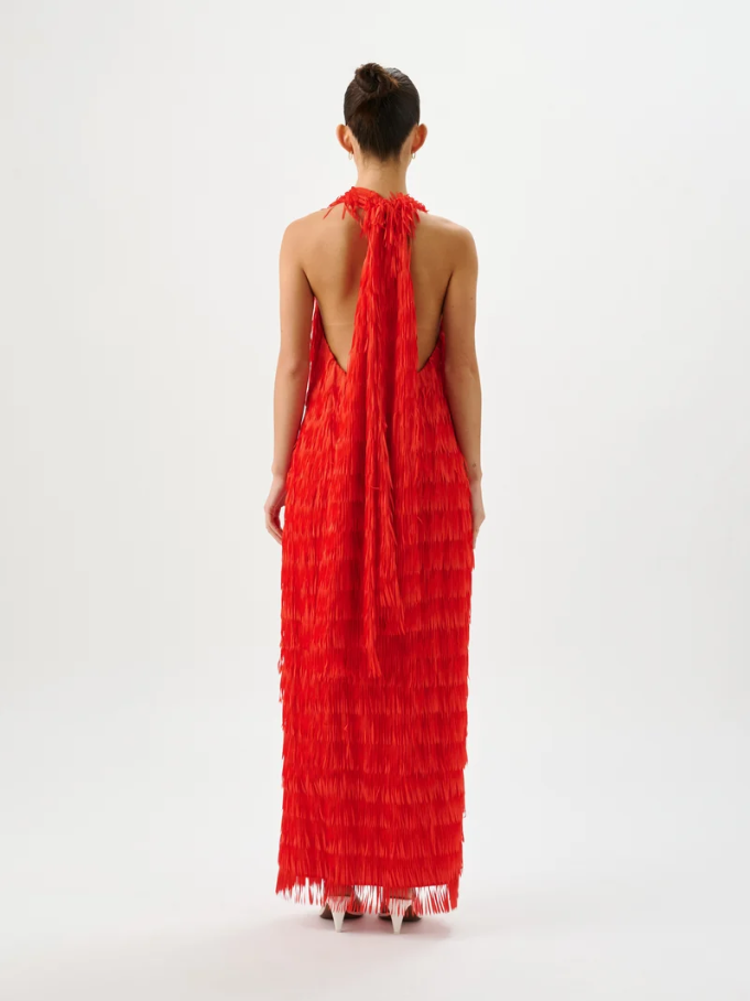 Roame Ischia Fringe Dress Red Size 8,10,12