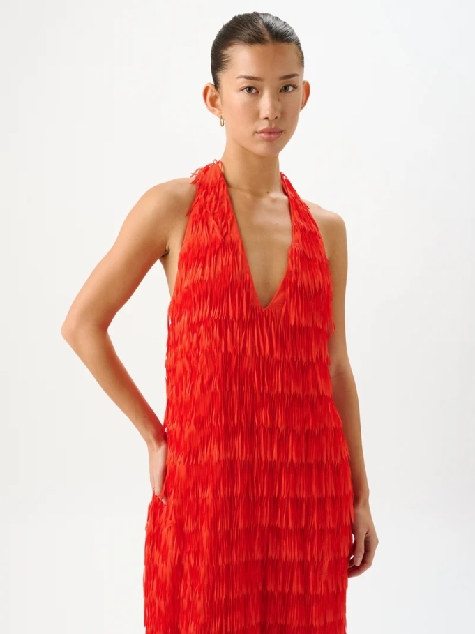 Roame Ischia Fringe Dress Red Size 8,10,12