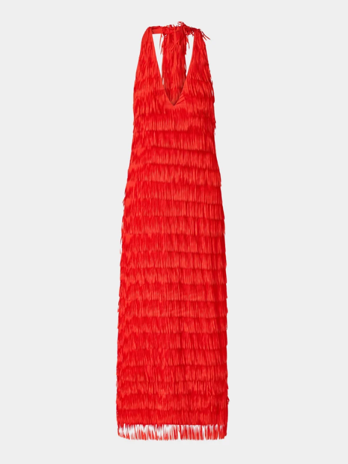 Roame Ischia Fringe Dress Red Size 8,10,12
