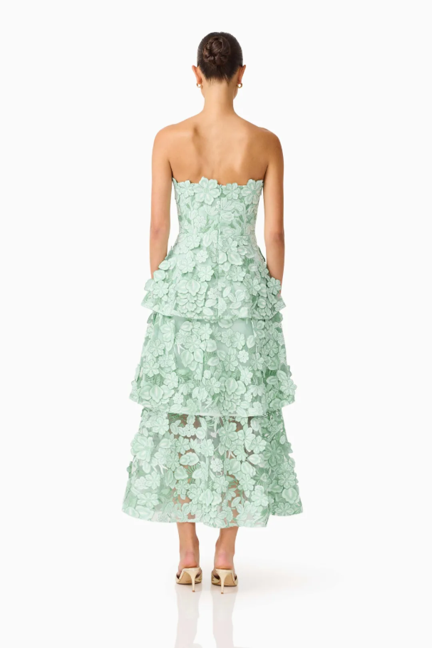 Elliatt Roseate Tiered Maxi Dress in Mint Green Size 10