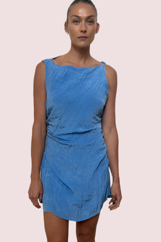 SIR The Label Ligera Mini Dress Blue Size 8