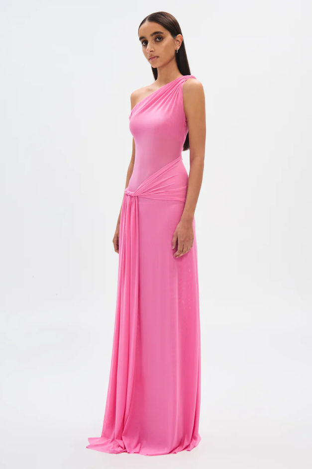 Misha Sisal Mesh Dress - Orchid Pink Size 10