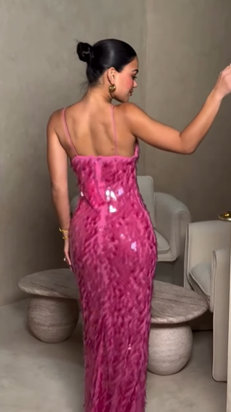 Misha Sapphire Gown Pink Size 10