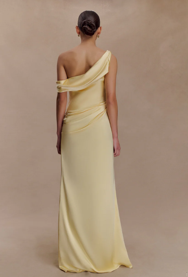 Meshki Dalia Off Shoulder Maxi Satin Dress Size 10