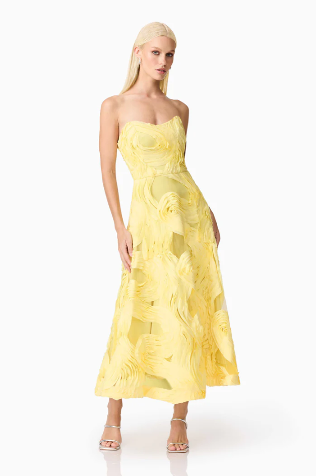 Elliatt Asher Midi Yellow Size 8,10