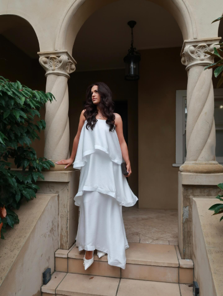 Elliatt Tilly Tiered Maxi White Size 8