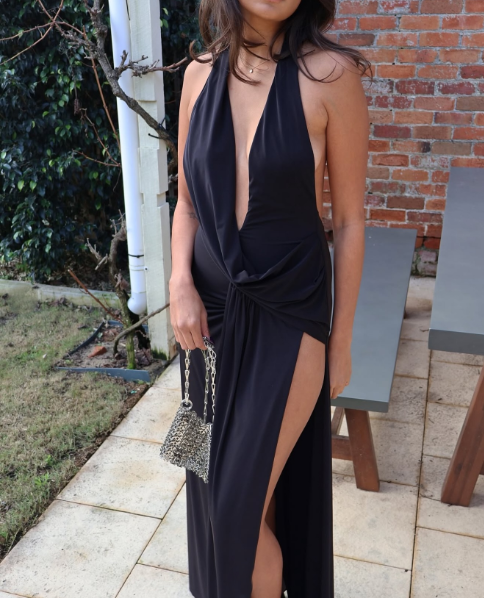 Natalie Rolt Winona Gown Black Size 6