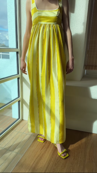 Oroton Slub Silk Stripe Sundress Size 10