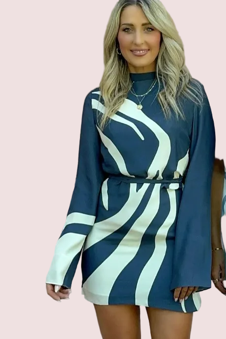 Sir the Label Lilou Long Sleeve Mini Dress Size 8,10