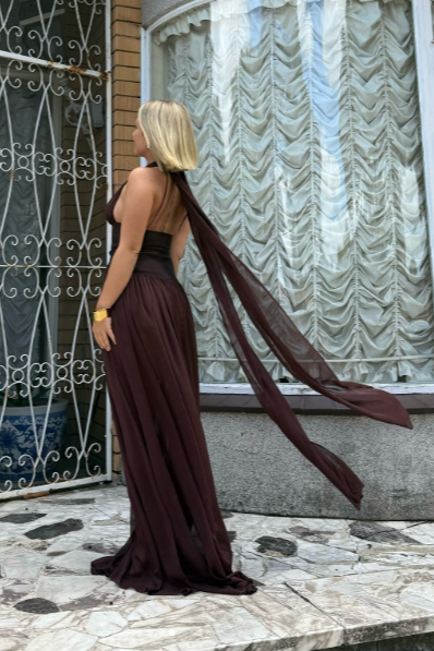 Arcina Ori Ramona Dress Cacoa Brown Size 6,8
