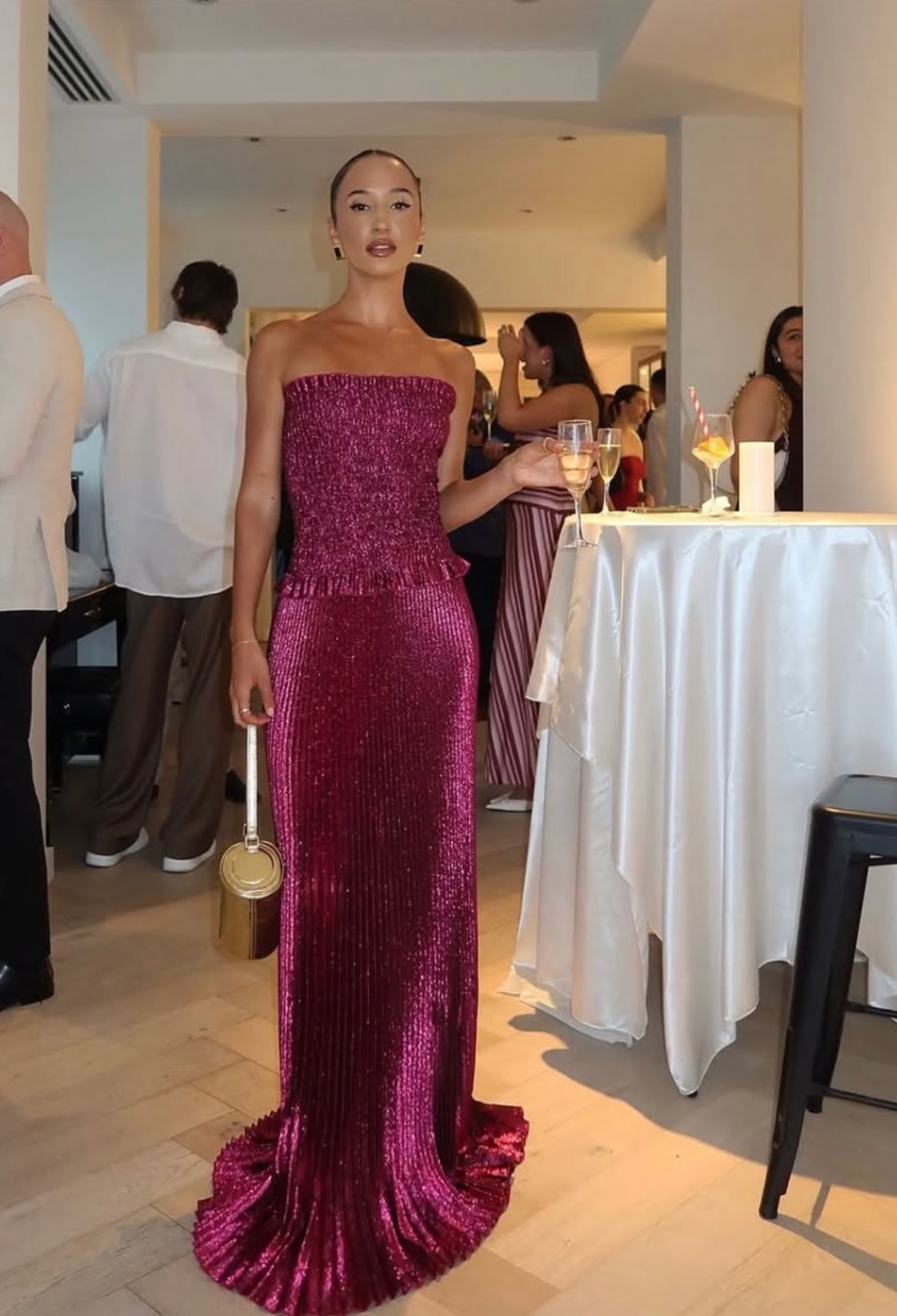 L'Idee Maya Gown Sangria Glitter Size 6,8,10,12,14