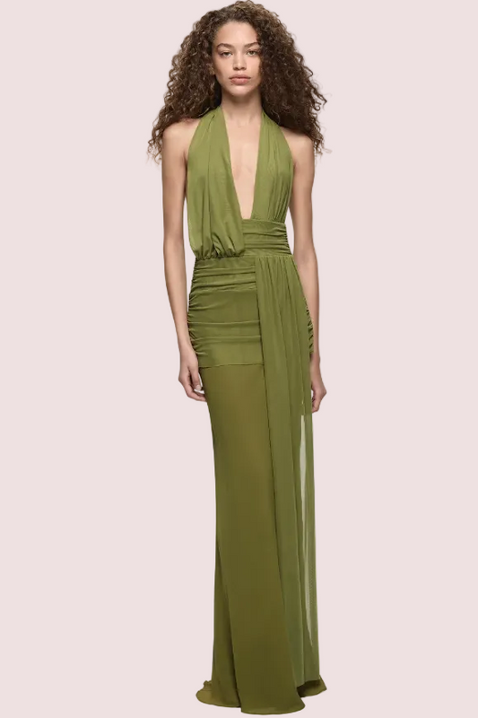 Bec and Bridge Cassis Drape Maxi Fern Green Size 8
