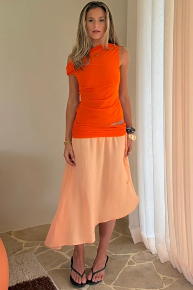 Desero Jacare Provence Top Skirt Set Size 8