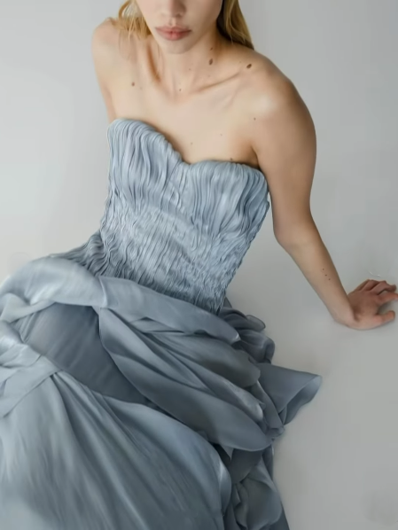 Aje Gleam Gown Metallic Blue Size 10