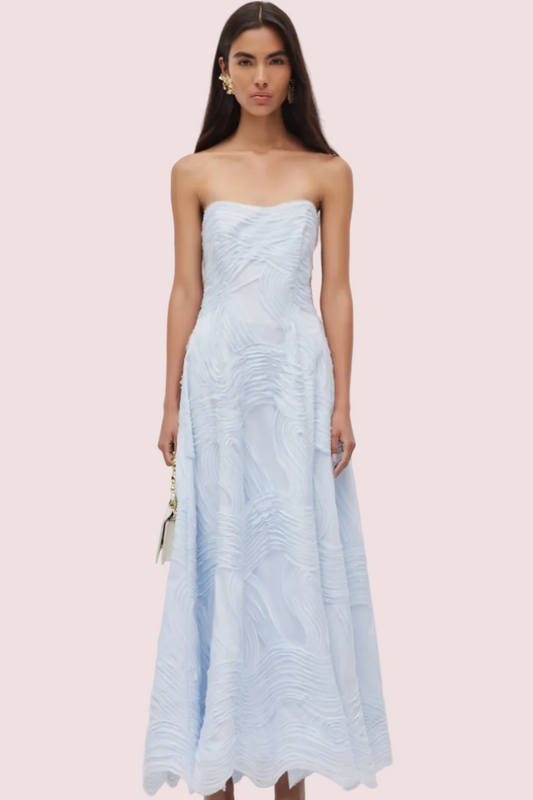 aje wave gown in blue