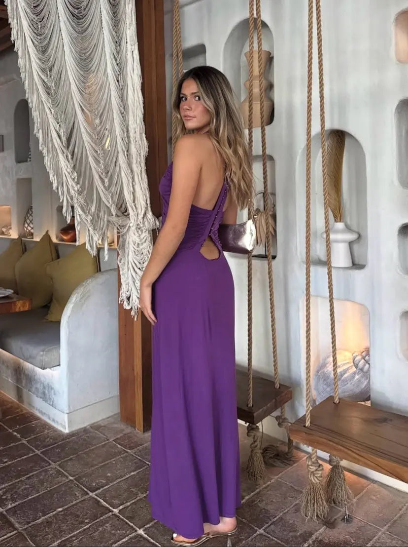 Solamusa Angelina Maxi Dress Uva Purple Size 8