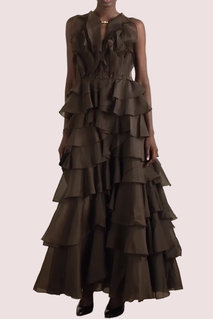 Aje Cleo Gown - Brown Size 10