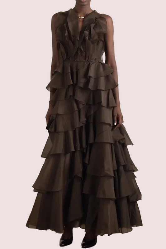 Aje Cleo Gown - Brown Size 10