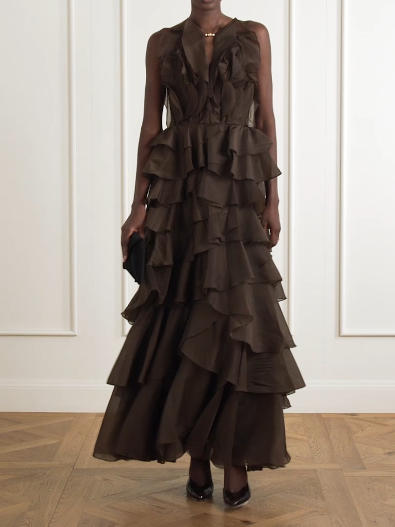 Aje Cleo Gown - Brown Size 10